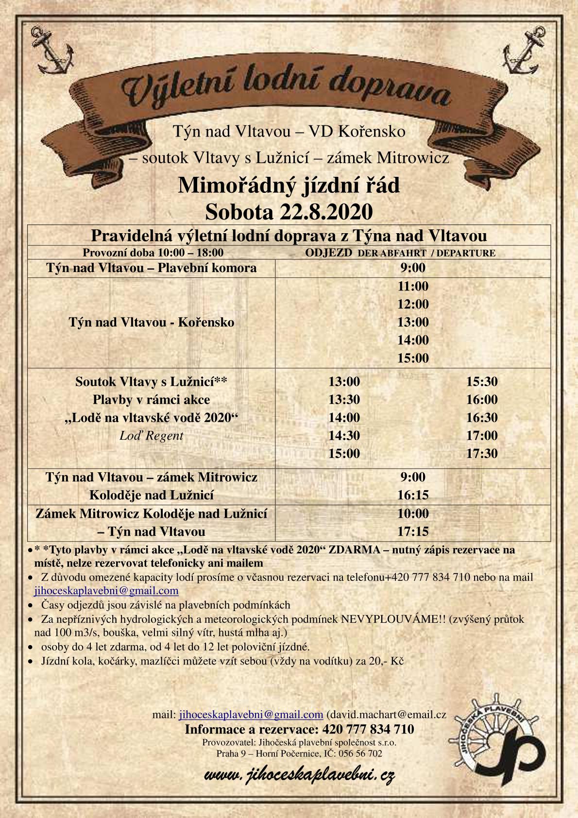 jízdní řád 22.8.2020 jízdní řád 22.8.2020