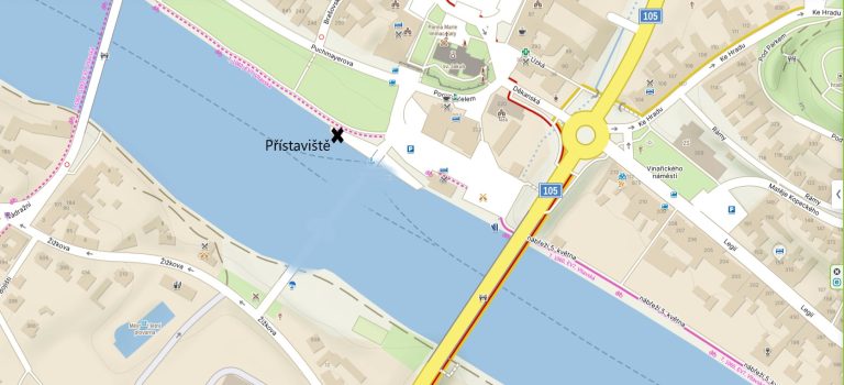 Mapa přístaviště Týn nad Vltavou